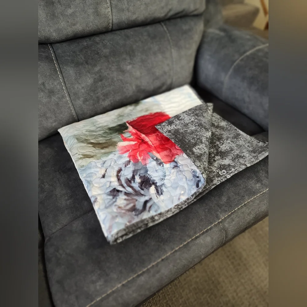 New! Handmade Christmas Golden Retriever Dog Quilted Throw / Wall Hanging 35x42